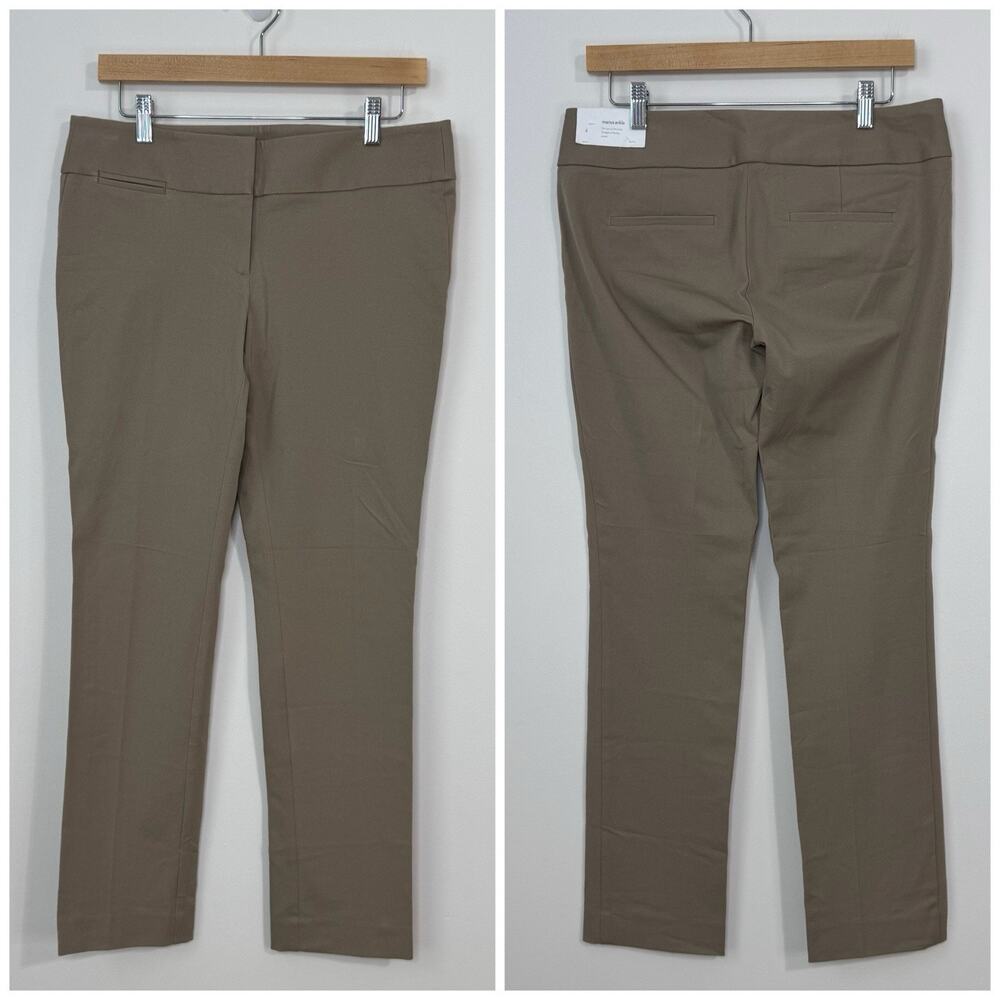 NWT Loft Marisa Skinny Ankle Pants Size 4 Taupe Slim Fit Stretch